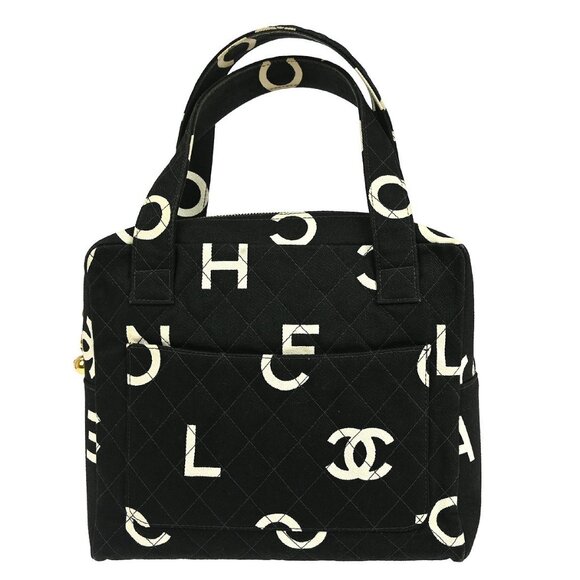 Chanel Black Canvas Tote Handbag KQ00217 - Picture 1 of 11